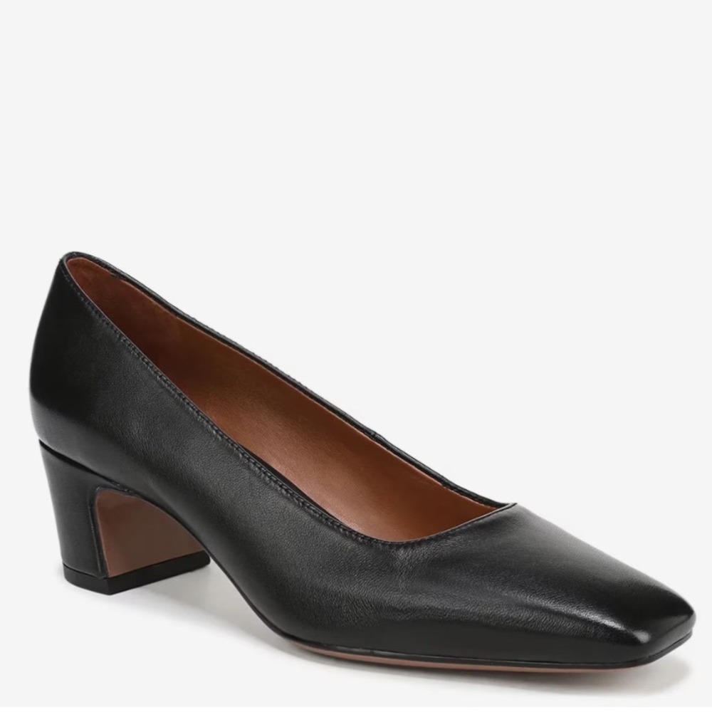 Franco Sarto Vintage Salino Black Pump Work Heels Women's Size 7M $140